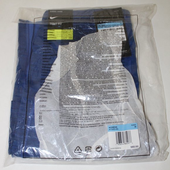 Nike Fast Mid Rise Crop Running Leggings Obsidian Royal/Heather - Picture 9 of 9